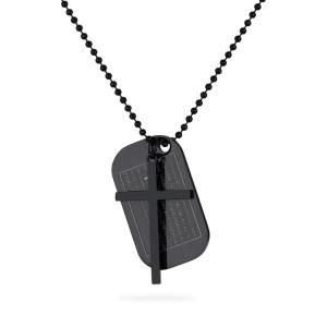 Gold-Plated Stainless Steel Square Cross Double Pendant Necklace