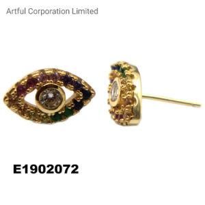 Fashion Jewelry Ear Stud Eye Shape in Gold Plate Earring