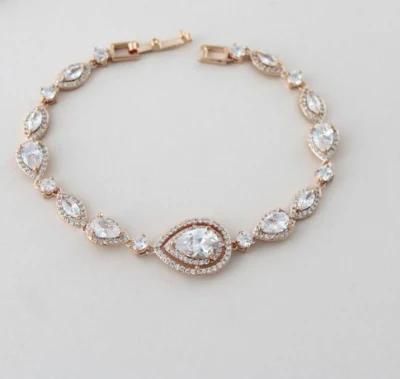 Wedding Bracelet, Platinum Plated Zirconia Bracelet Bridal Bracelet, Wedding Jewelry Bridal CZ Bracelet, Bridal Jewelry, Wedding Jewelry