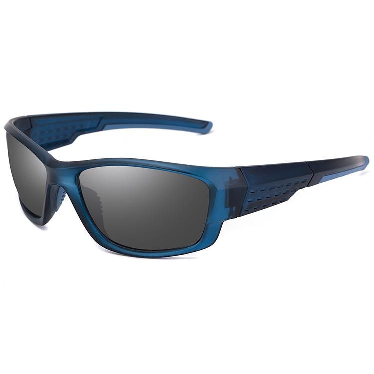 Crystal Dark Blue Plastic Sport Sunglasses