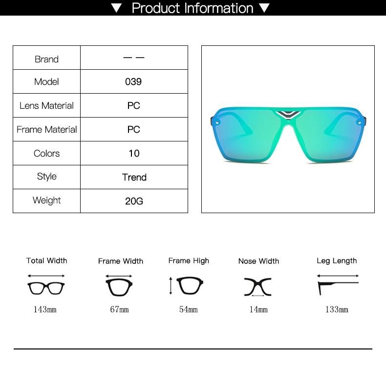 One-Piece Large Frame Sunglasses Female Gradient Color Ocean Film Aviator Sunglasses