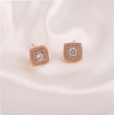 Hip Hop 925 Silver Cubic Zirconia Moissanite Fashion Accessories Fine Jewellery Factory Wholesale Fashion Jewelry Trendy Beauty Women Earrings