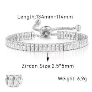 Trendy Pulseras Mujer 14K Gold Plated Jewelry 4mm CZ Diamond Iced out Tennis Bracelet for Women