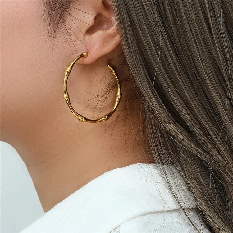 Jewelry Wholesale Custom Fashion Jewelry 18K Gold-Plated Stainless Steel Hypoallergenic Ring  Earrings