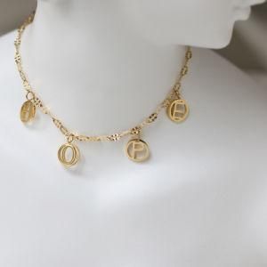Personalized Style 316L Stainless Steel Hope Letter Charm Monogram Necklace