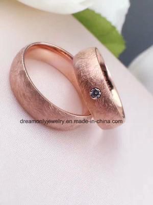 Rose Gold Plated Matte Finished Finger Ring Fine Wedding Ring