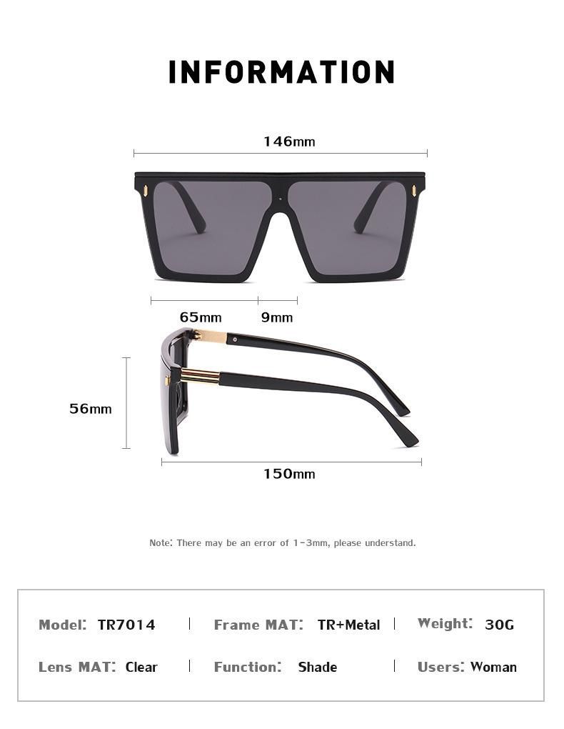 Women Lady Hot Selling High Quality Sun Glasses Wholesale Cheap Large Square Frame Trendy Fashion Sunglasses