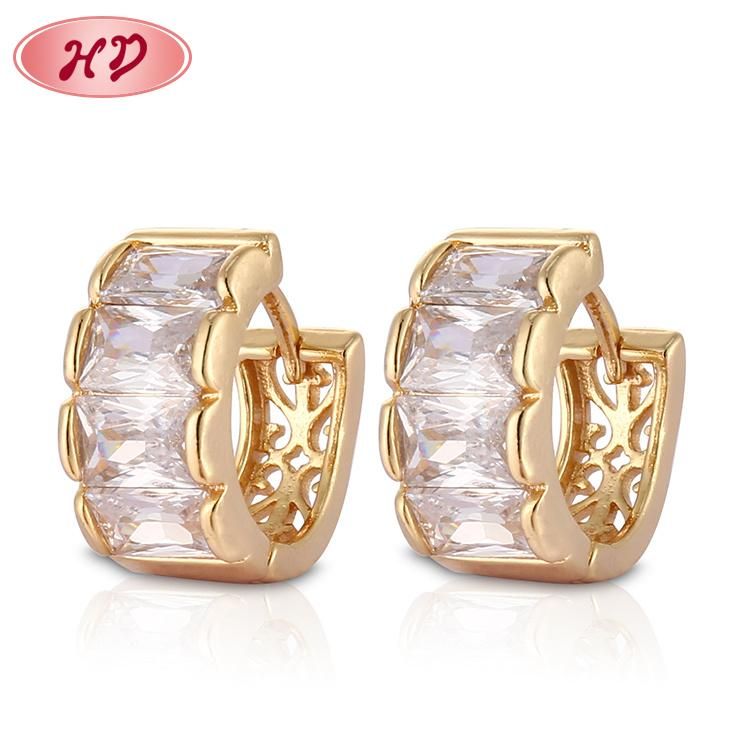 Fancy 18K Gold Plated Jewelry Factory Design Light Weight Gold Earring