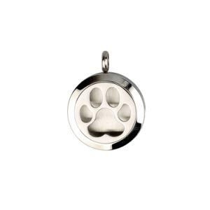 Aromatherapy Diffuser Stainless Steel Locket Dog Footprints Essential Oil Necklace