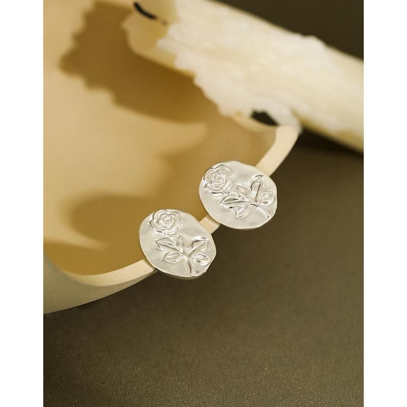 Fashion Vintage Romantic Rose Round Earrings Jewelry