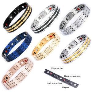 Stainless Steel Healing Emf Protection Balance Power Energy Magnets Therapy Germanium Bio Energy Bracelet for Health Body Care