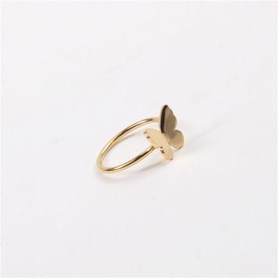 Fashion Butterfly Shape Nice Design Stainless Steel Ring Jewelry