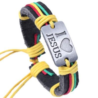 Hot Sale Fashion Adjustable Leather Bracelet Christian Jewelry for Bb-Y-0001