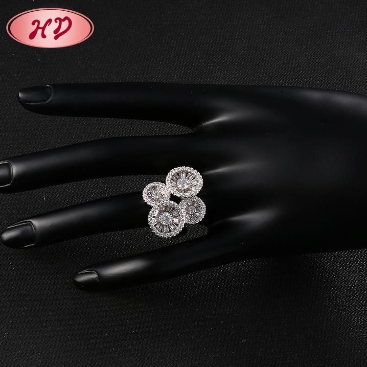 Fashion Women Rhodium Plated Silver Stainless Steel Engagement Wedding Finger Rings Jewelry