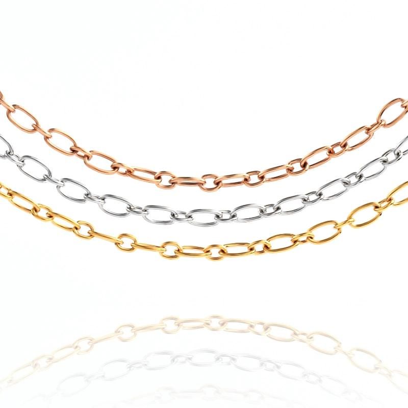 Wholesale 14K 18K Gold Plated Chain Necklace Jewelry Stainless Steel Cable Chain Anklet Bracelet for Ladies