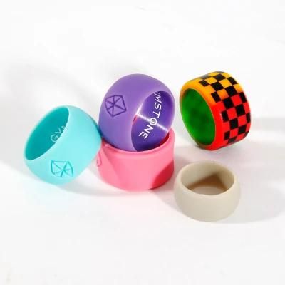 Factory Womens Silicone Rubber Rings Finger Rings with Custom Logo