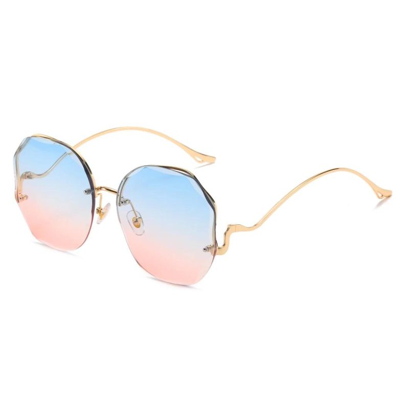 2020 Ready Made Round Rimless Trendy Women Fashion Sunglasses