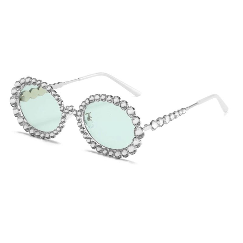 2020 Ready Made Metal Diamonds Flower Fashion Sunglasses