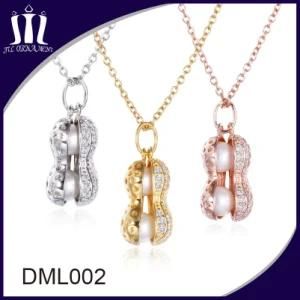 Peanut Shape Pearl Silver Stone Pendant
