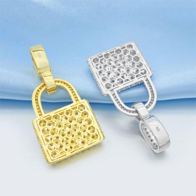 Fashion Jewelry 925 Sterling Silver Claw Set Vvs Lab Grown Diamond Moissanite Cross Pendant