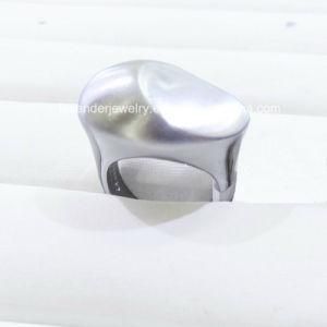 Jewelry Polishing Matt Silver Heart Finger Rings for Women