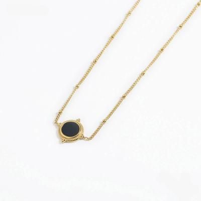 Manufacturer Custom High Quality Fashion Jewelry New Arrivals Gold Plated 18K jewellery Necklace Agate Stainless Steel Brand Jewelry