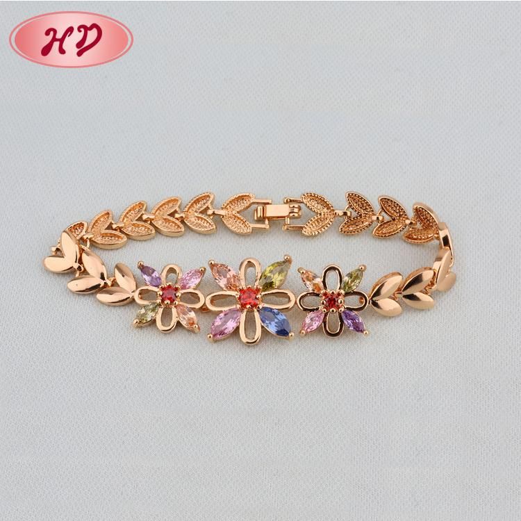 Fashion Design Jewelry 14K 18K Gold Color Charm Bracelet