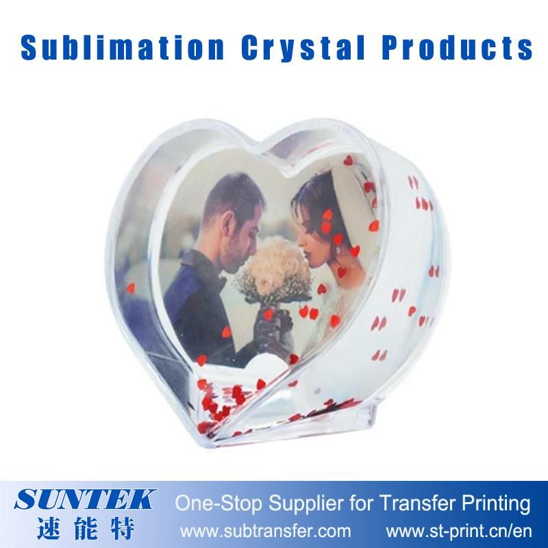 Sublimation Blank Heart-Shaped Crystal Snowball