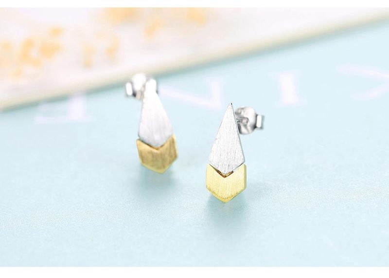 Geometric Splicing Rhombus and Arrow Earrings Stud