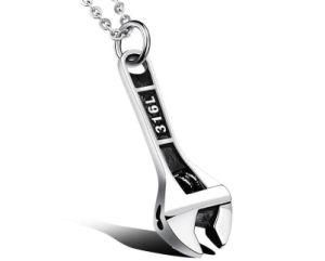 Classic Wrench Spanner 316L Stainless Steel Necklace Corrosion Deal with The Old Pendant with Chain Best Gift for Men