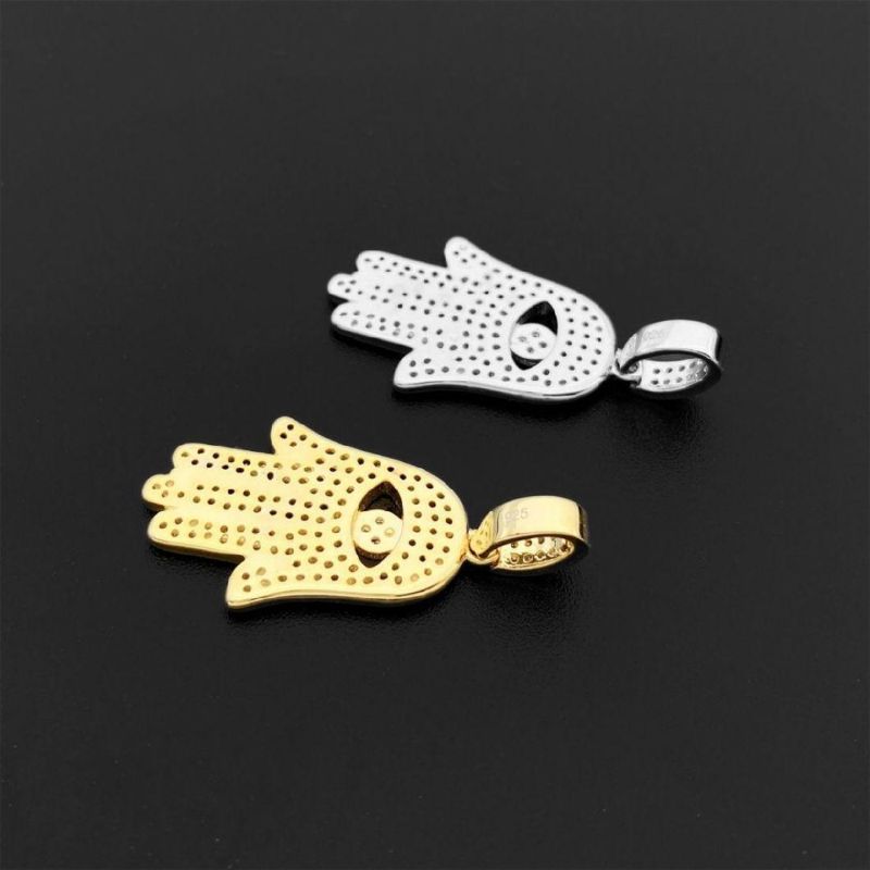 925 Sterling Silver Vvs Moissanite Diamond Eye of Evil Pendant Icy Luxury Hip Hop Bling Necklaces Fashion Jewelry