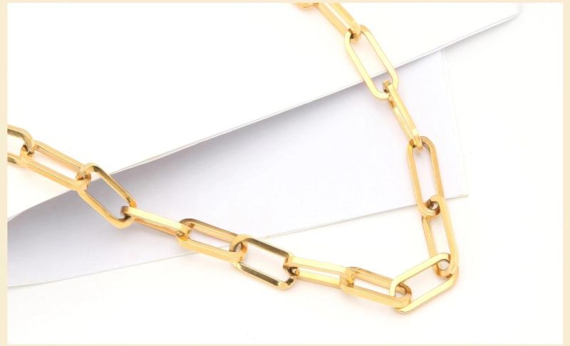 2021 Latest Charming Stainless Steel Gold Color Women Ladies Fashion Long Chain Necklaces with Pendent Jewelry Sets