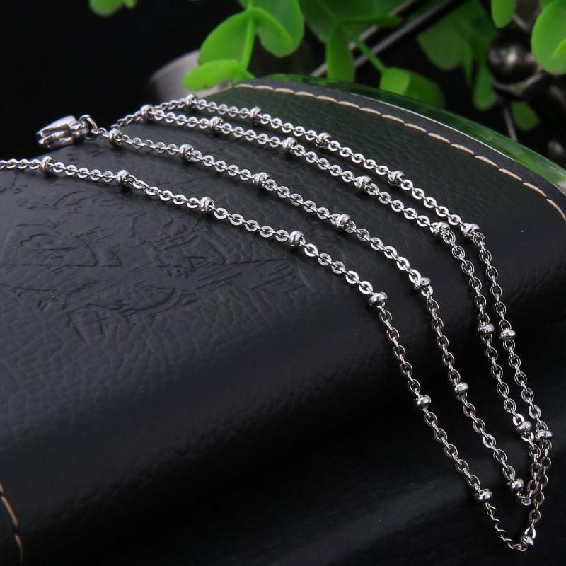 Stainless Steel Jewelry Flat Cable Chain with Rolo Bead