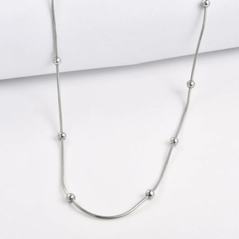 Wholesale Fashion Jewelry 316L Stainless Steel Snake Chain Necklace for Gold Plated Jewellery Design