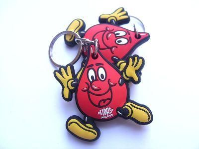 New Red Black Rubber Keychains