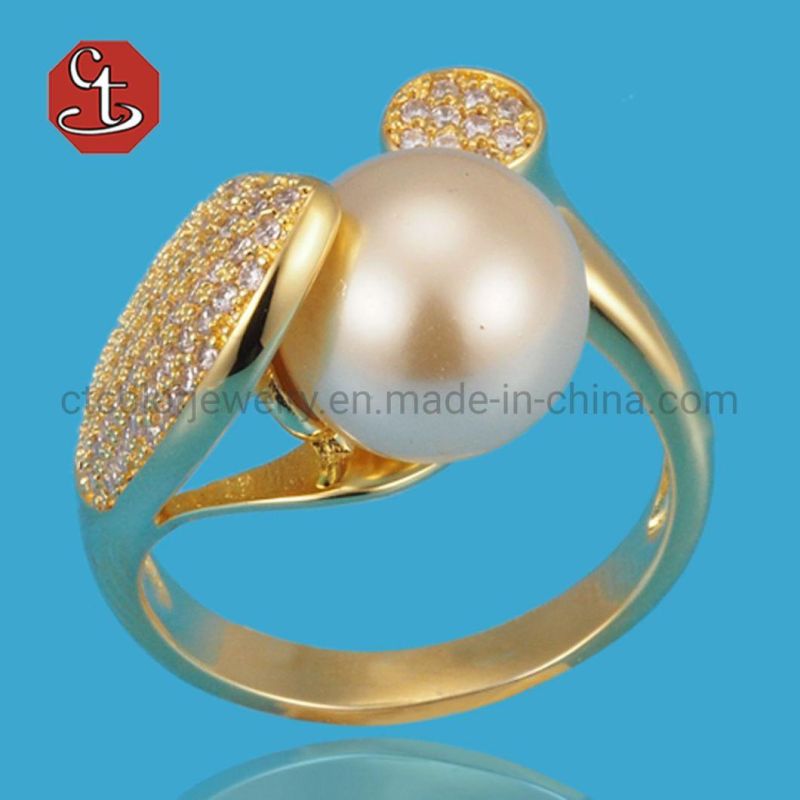 Fashion Jewelry Silver Pearl Engagement Jewellery Ring Retro Twisted Adjustable Ring