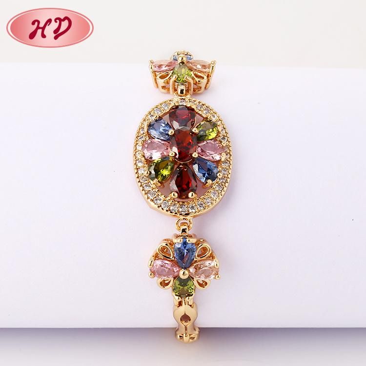Fashion Jewelry 18K Gold Plated Bracelet with Cubic Zirconia