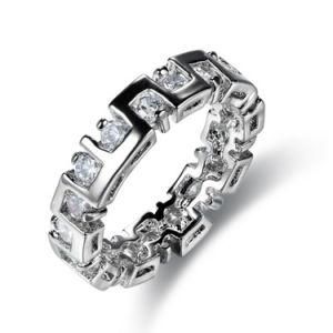 Platinum Plated High Quality Fashion Brass Jewelry CZ Ring Band