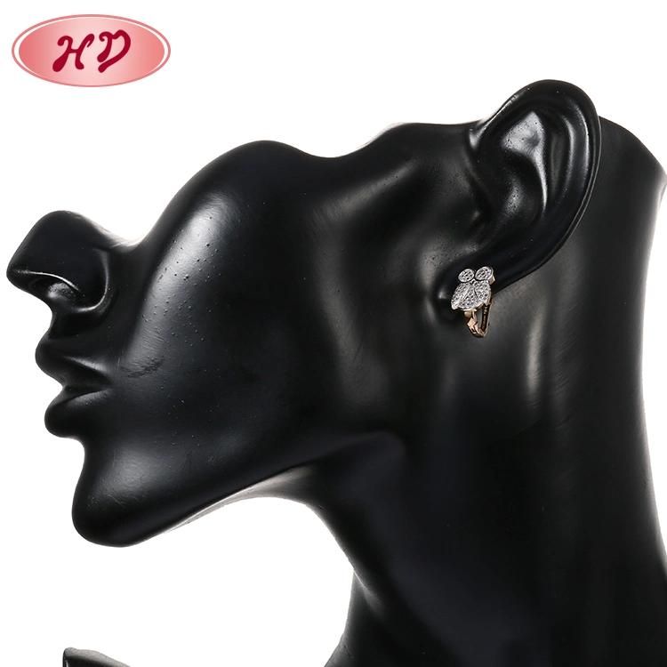 18K Gold Plated Silver Alloy Fashion Jewelry Drop Stud Hoop Huggie CZ Earrings with Crystal for Women