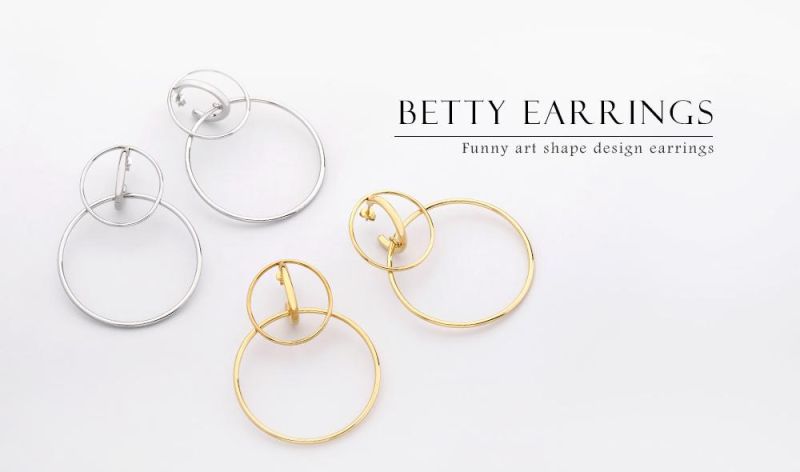 Geometric Retro Jewelry Metal Earring Open Circle Shape Earrings