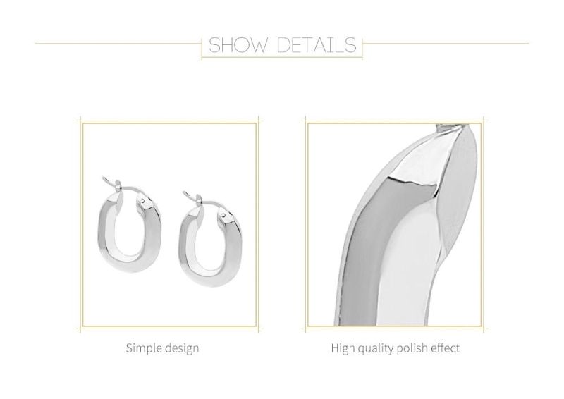 High Quanlity Polish Effect Simple Hoop Design Earrings for Mother