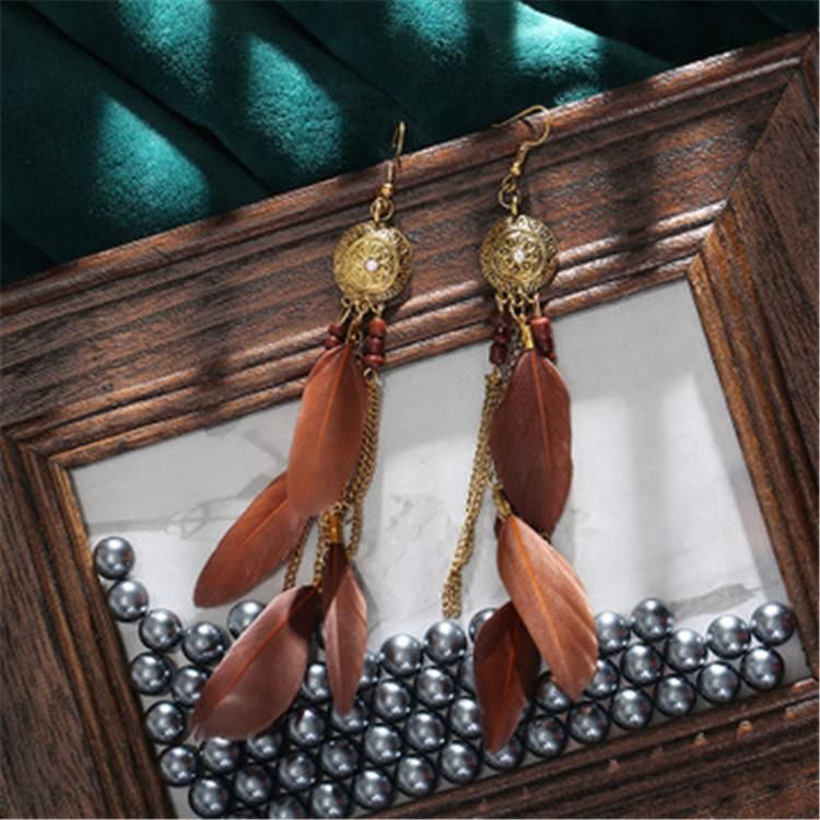 Retro Tassel Bohemian Feather Creative Long Earring