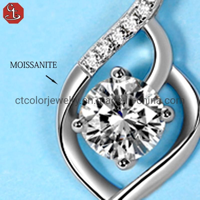 Love at First Sight Series Girls Birthday Gift Fashion Necklace One Carat Moissanite Fashion Pendant