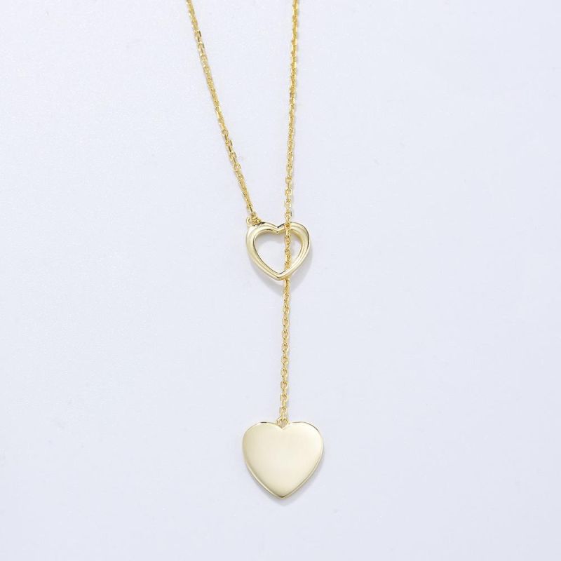 Heart Shaped Unique Necklace Wedding Luxury Adjustable Forever Love Pendant 14K Gold Plated Birthday Christmas