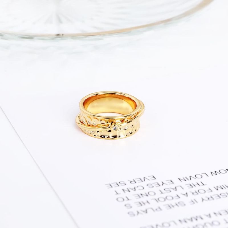 New Arrival Gold Plated Diamond Cubic Zirconia Rings Lady′ S Fancy Ring Wedding