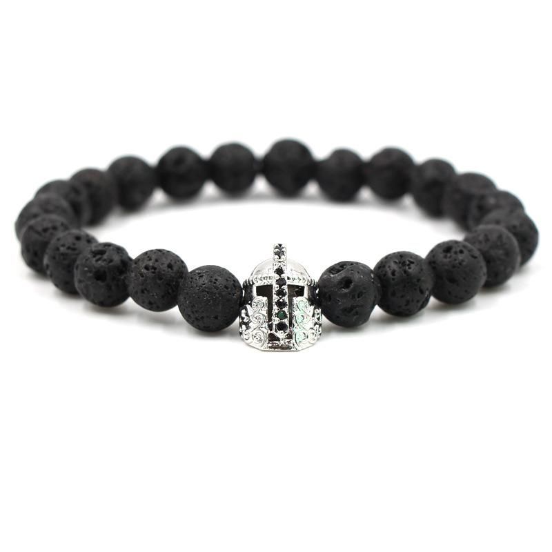 Promotion Gift Men Black Natural Stone Beads Bracelet