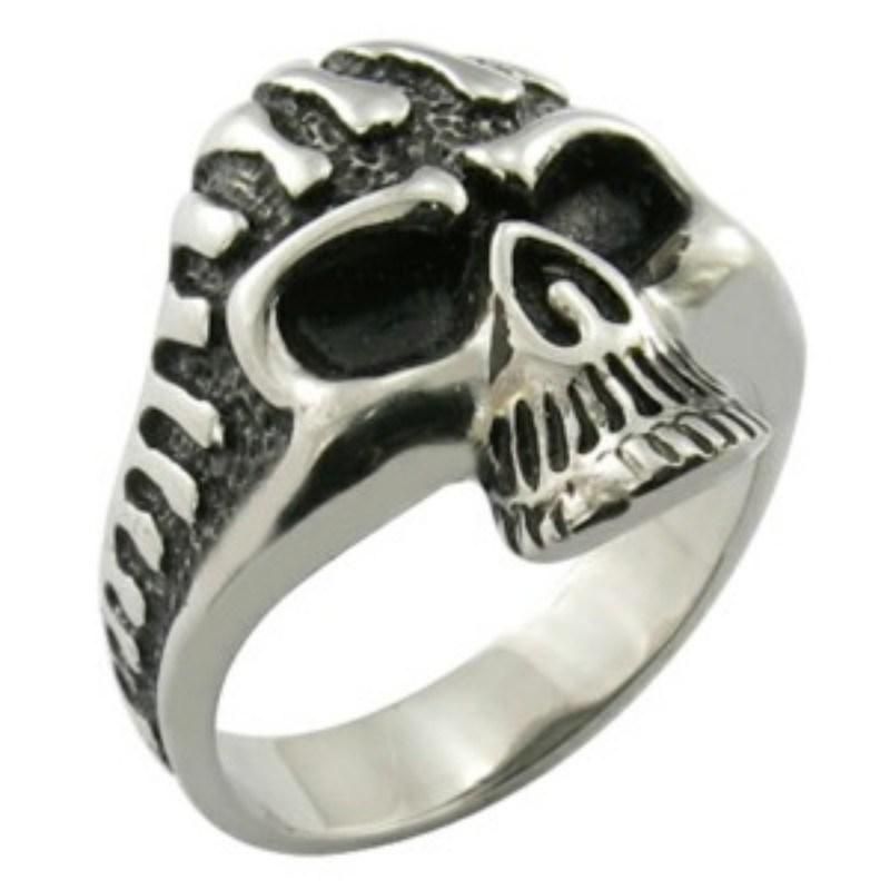 Mens Stainless Steel Large Skull Ring