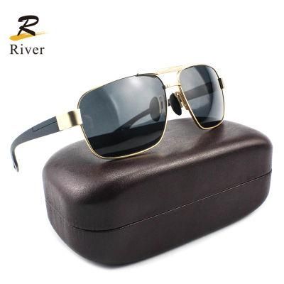 Metallic Feel Double Beam Design Stock Polarized Men Sunglasses