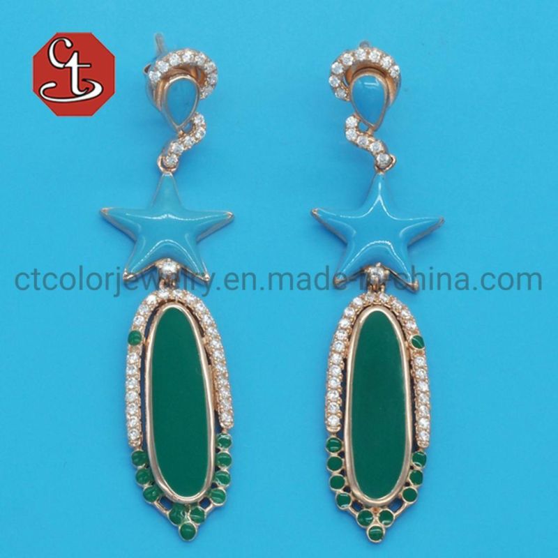 Earring Women Sterling Silver Jewelry Colorful Enamel Fashion Gifts
