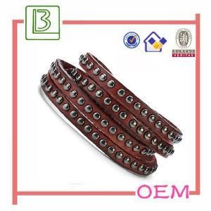 Rivet Leather Bracelet Bangles Cuff for Men